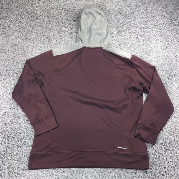 Adidas Sweater Adult Large Red Gray Ultimate Hoodie Athleisure Pullover Outdoor - Picture 5 of 6